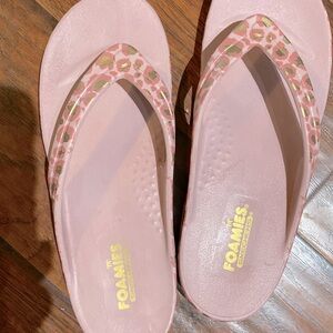 Skechers Pink Sandals with Animal Print Straps